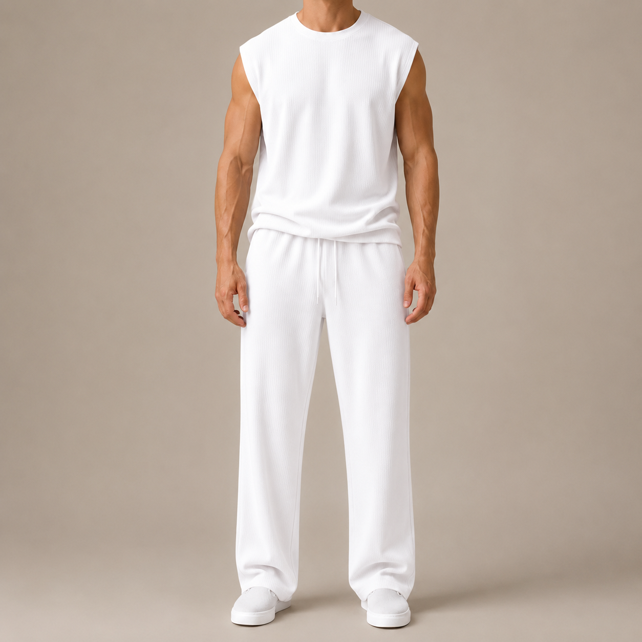 Sleeveless Knit Pants Set
